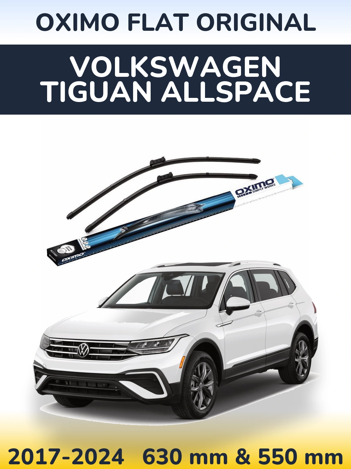 Komplet przednich wycieraczek Oximo Flat Original 630 & 550 mm do Volkswagen Tiguan Allspace 2017-2024