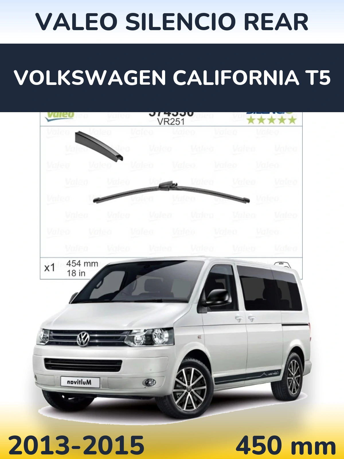 Tylna wycieraczka Valeo Silencio Rear 454 mm do Volkswagen California T5 2013-2015