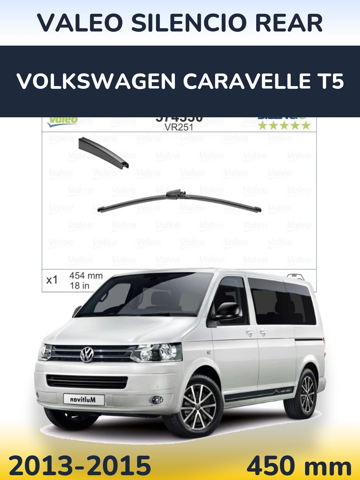 Tylna wycieraczka Valeo Silencio Rear 454 mm do Volkswagen Caravelle T5 2013-2015