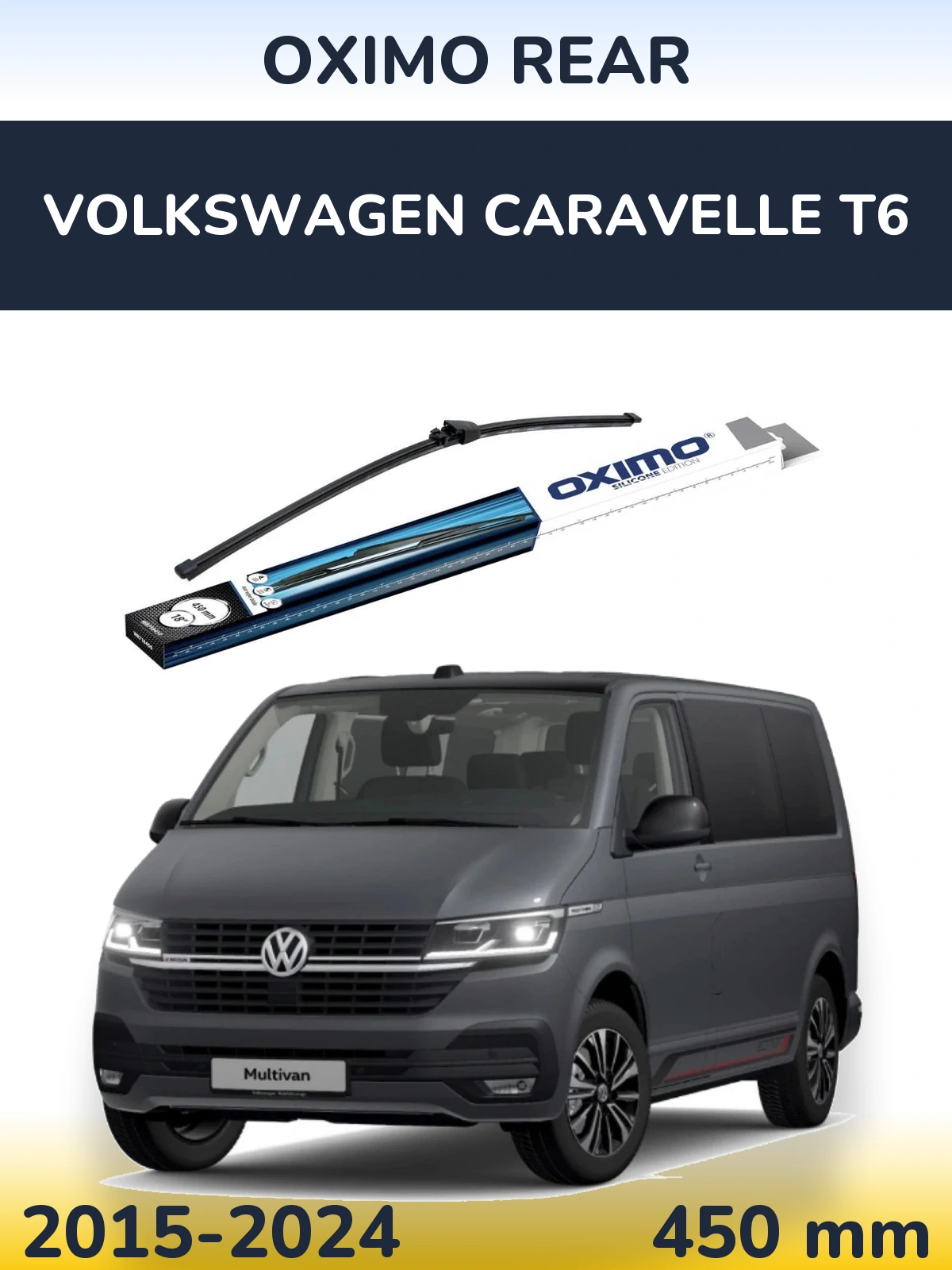 Rear wiper blade Oximo Rear 450 mm for Volkswagen Caravelle T6 2015-2024