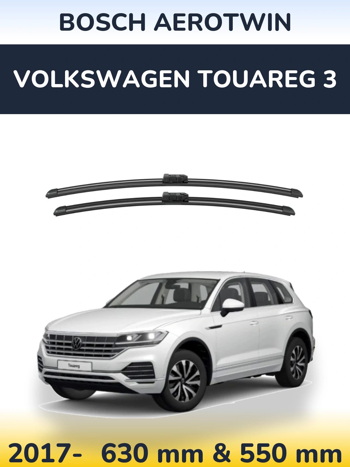 Komplet przednich wycieraczek BOSCH AeroTwin 625 & 550 mm do Volkswagen Touareg 3 2017-2026