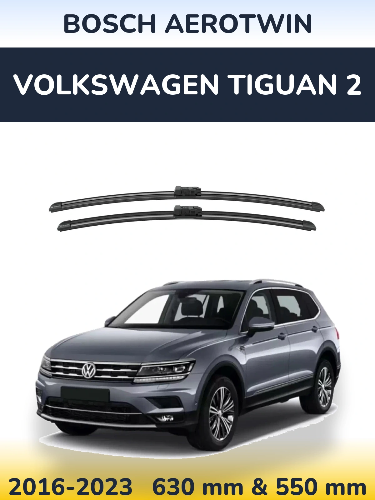 Komplet przednich wycieraczek BOSCH AeroTwin 625 & 550 mm do Volkswagen Tiguan 2 2016-2023
