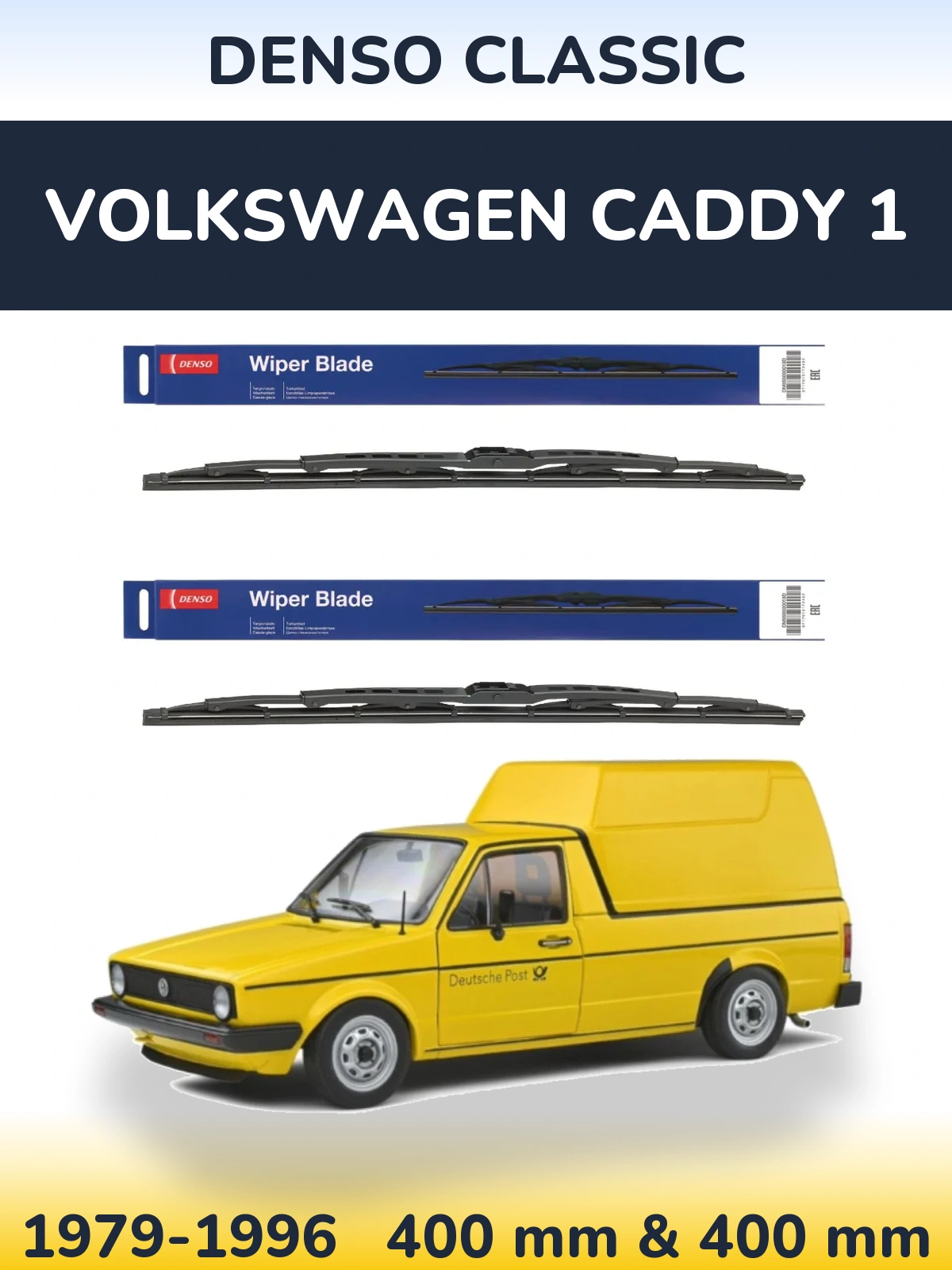 Komplet przednich wycieraczek Denso Classic 400 & 400 mm do Volkswagen Caddy 1 1979-1996