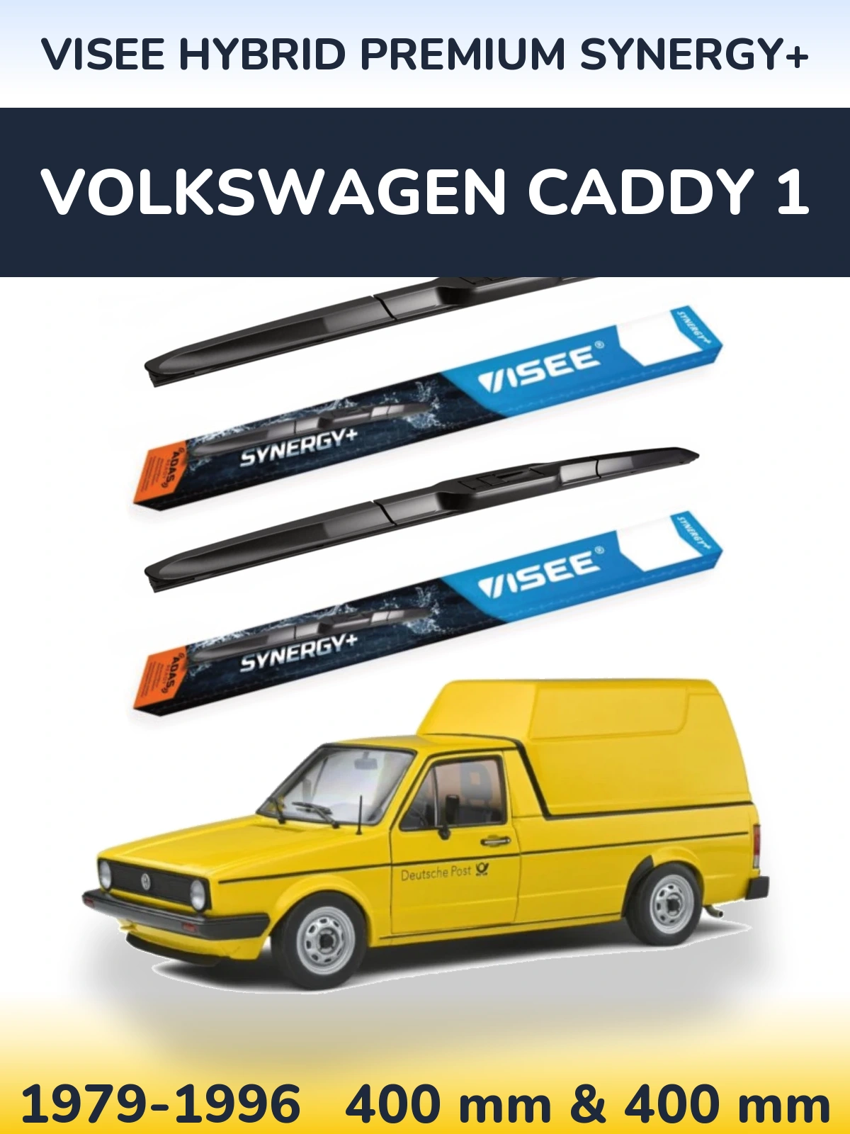 Komplet przednich wycieraczek VISEE HYBRID PREMIUM SYNERGY+ 400 & 400 mm do Volkswagen Caddy 1 1979-1996