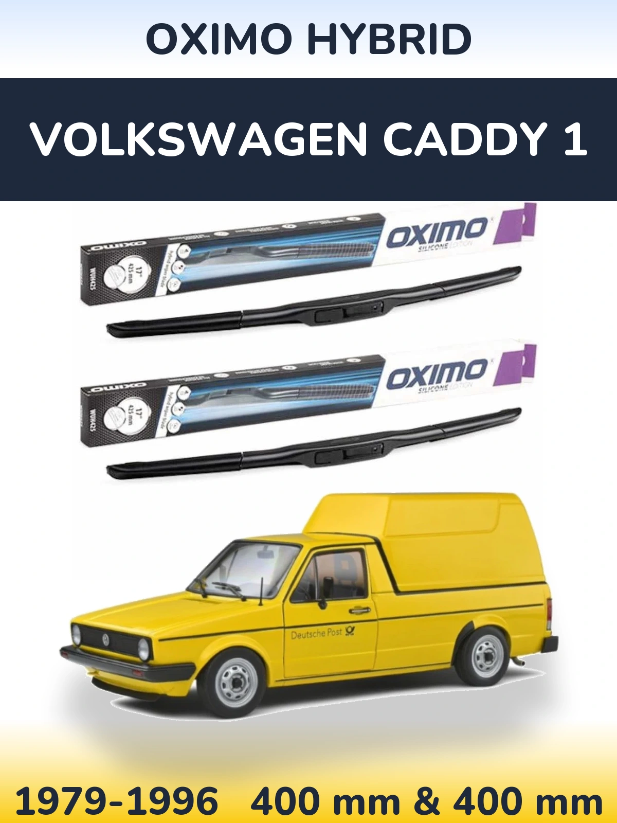 Komplet przednich wycieraczek Oximo Hybrid 400 & 400 mm do Volkswagen Caddy 1 1979-1996