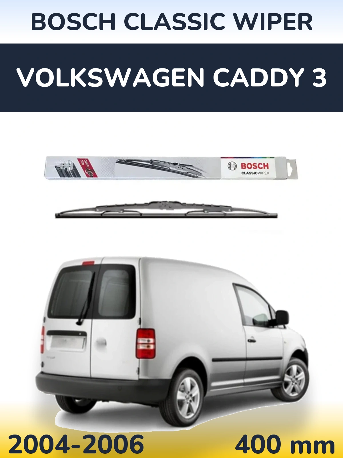 Tylna wycieraczka BOSCH Classic Wiper 400 mm do Volkswagen Caddy 3 2004-2006