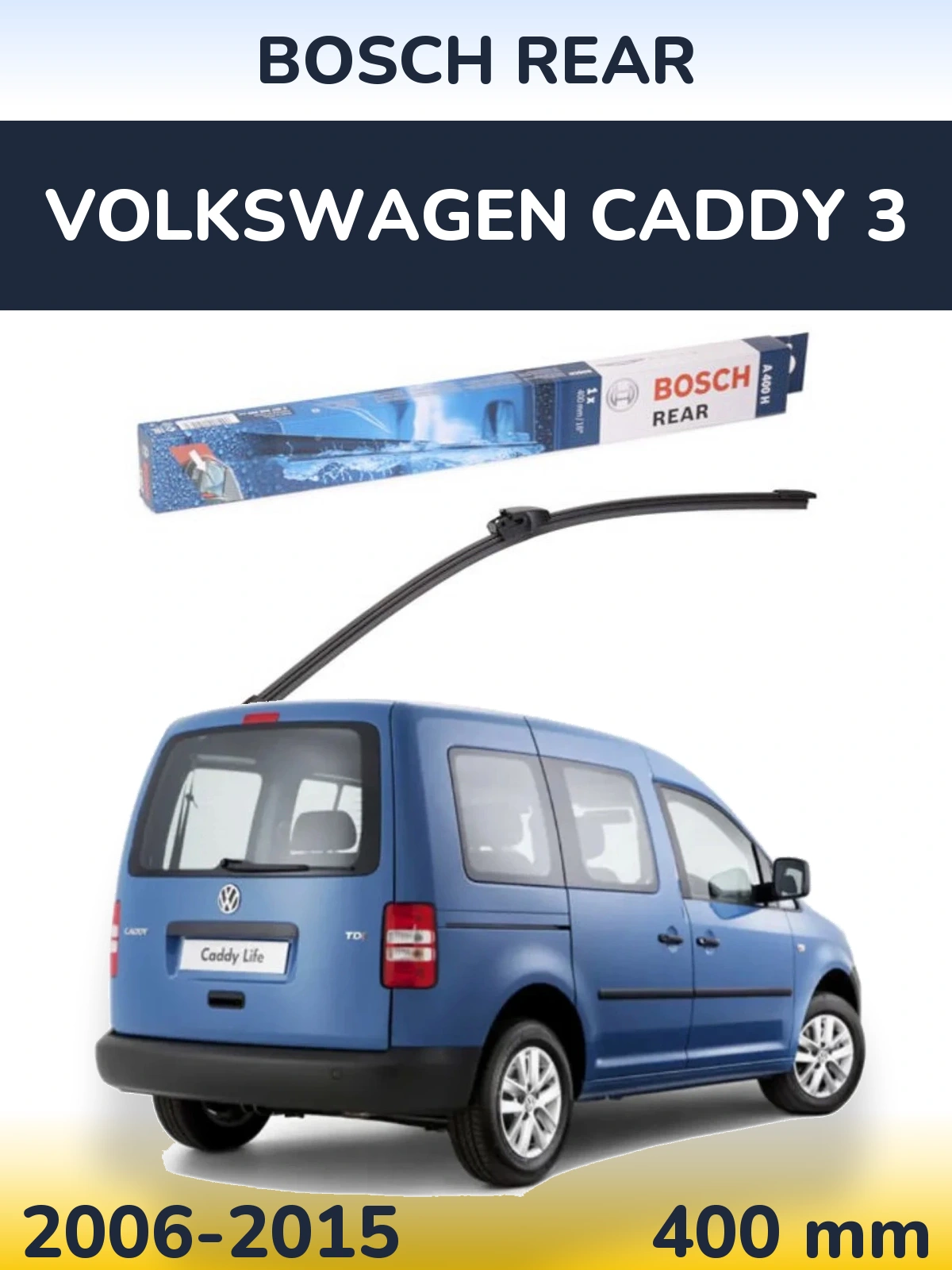 Задний дворник BOSCH Rear 400 мм для Volkswagen Caddy 3 2006-2015