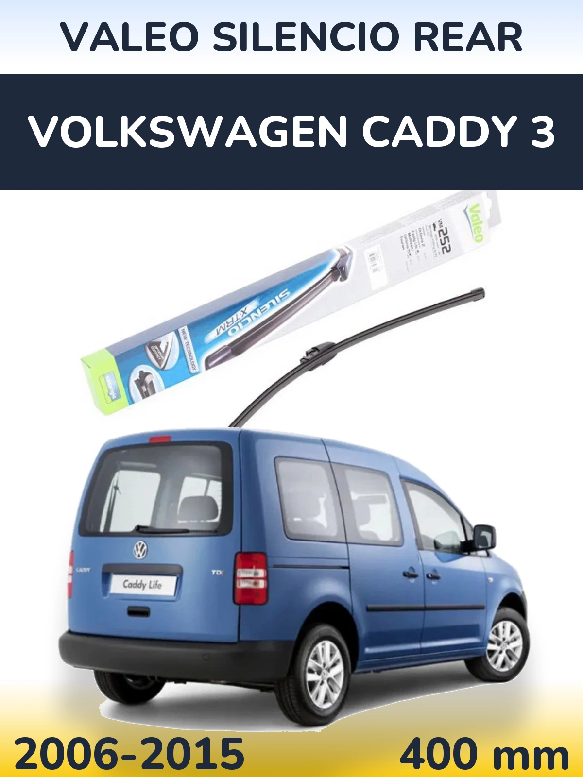 Tylna wycieraczka Valeo Silencio Rear 404 mm do Volkswagen Caddy 3 2006-2015
