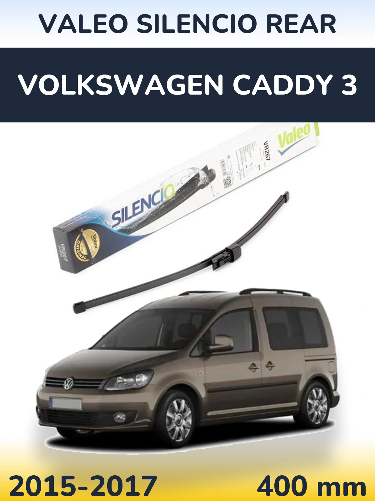 Задний дворник Valeo Silencio Rear 400 мм для Volkswagen Caddy 3 2015-2017