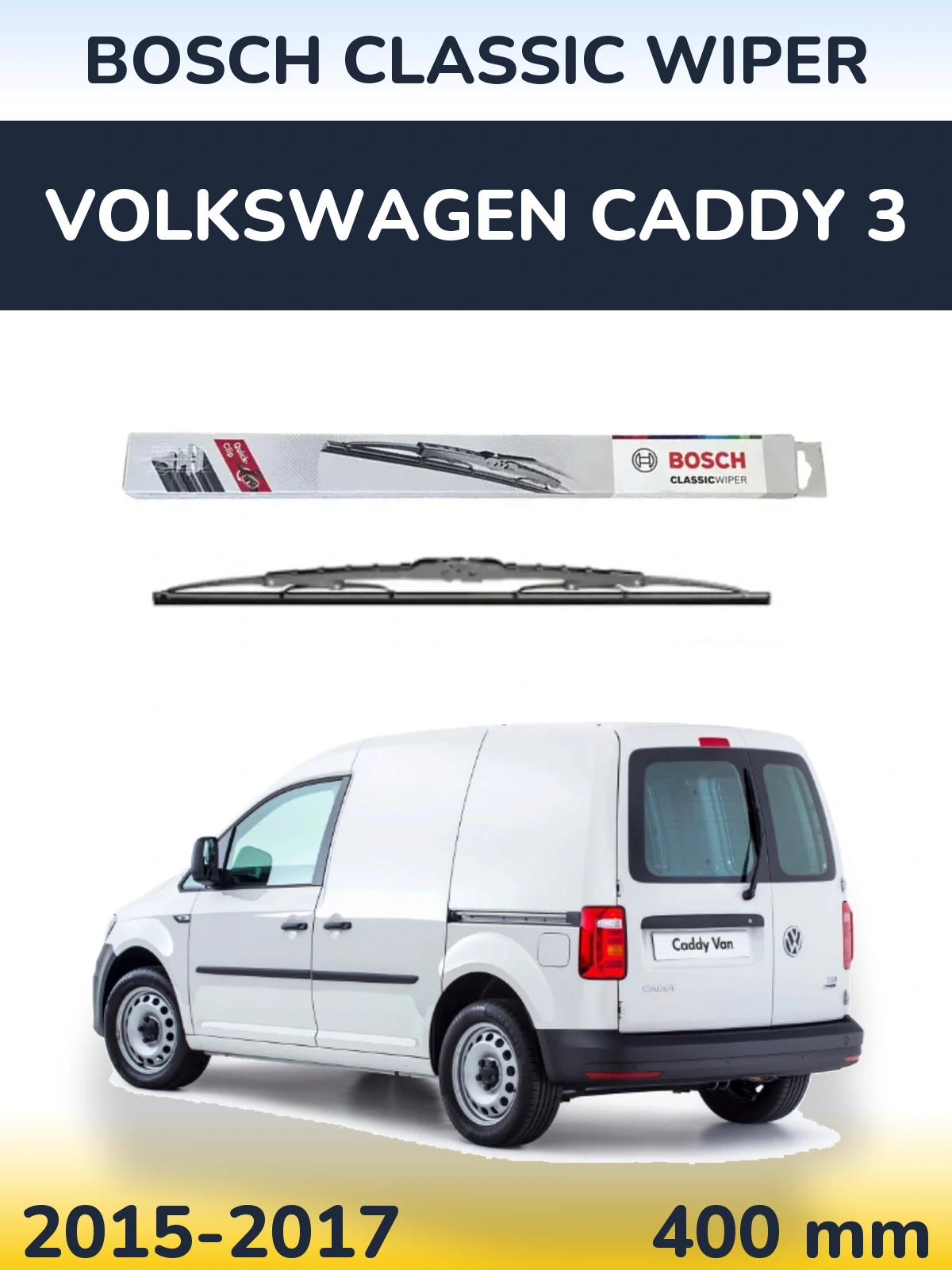 Tylna wycieraczka BOSCH Classic Wiper 400 mm do Volkswagen Caddy 3 2015-2017