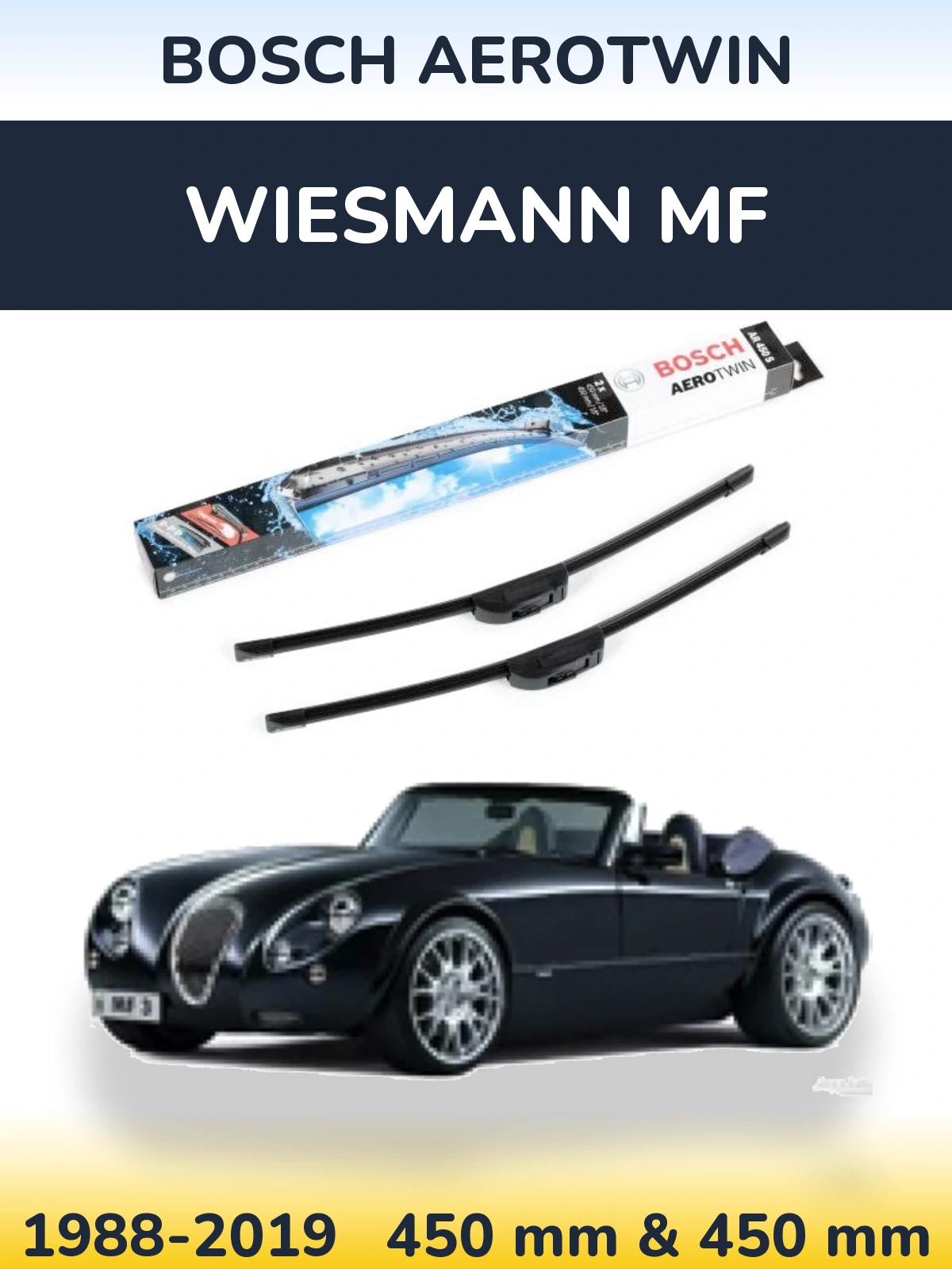 Komplet przednich wycieraczek BOSCH AeroTwin 450 & 450 mm do Wiesmann MF 1988-2019