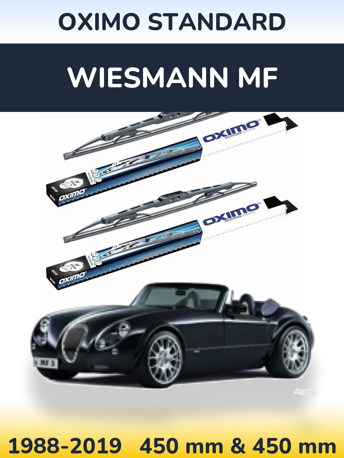 Komplet przednich wycieraczek Oximo Standard 450 & 450 mm do Wiesmann MF 1988-2019