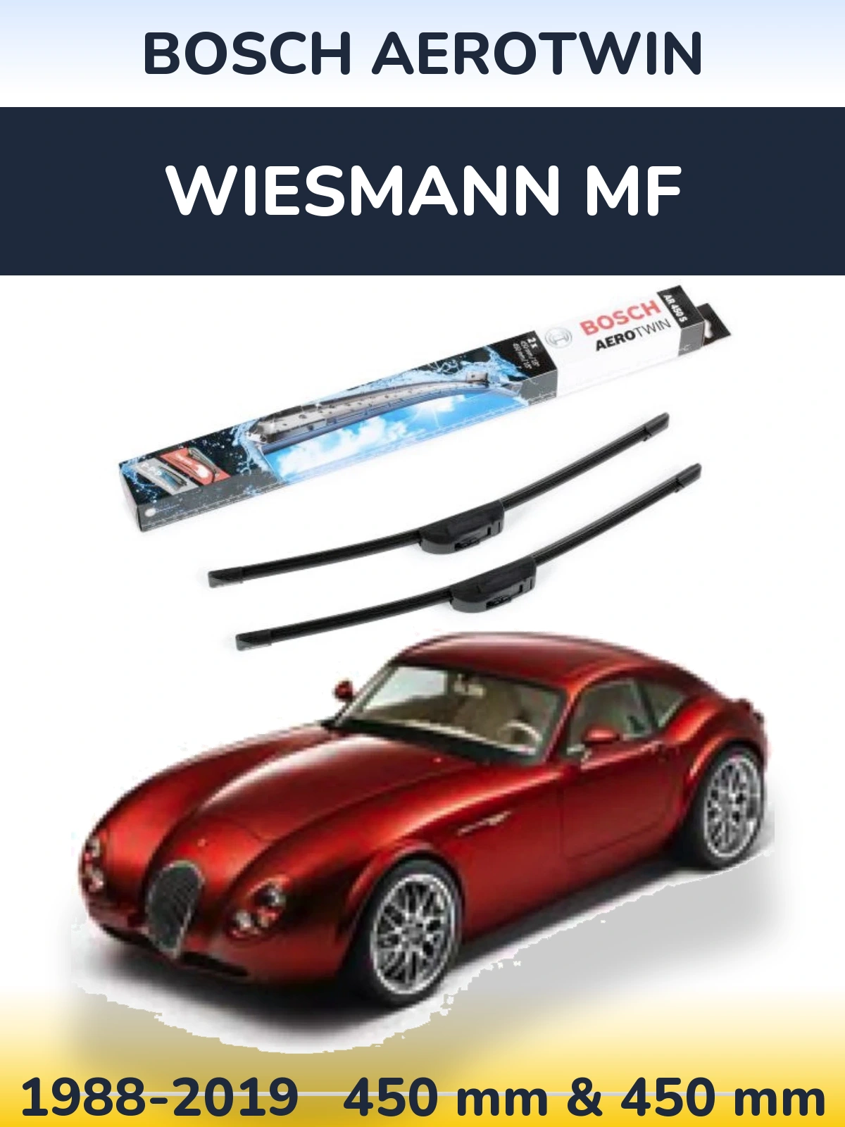 Komplet przednich wycieraczek BOSCH AeroTwin 450 & 450 mm do Wiesmann MF 1988-2019