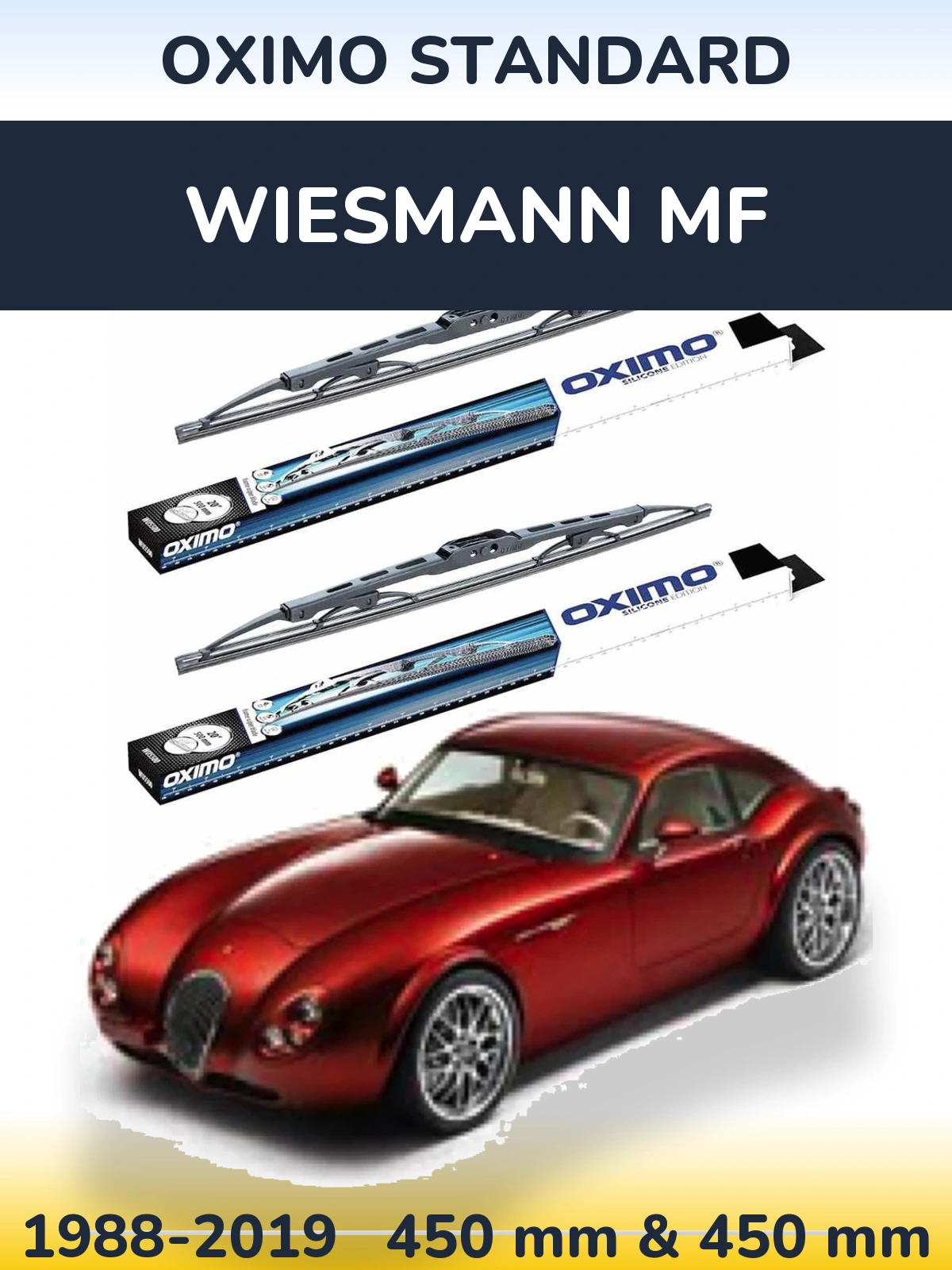 Комплект передних дворников Oximo Standard 450 & 450 мм для Wiesmann MF 1988-2019