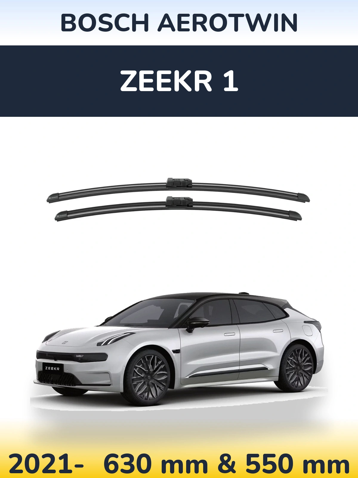 Комплект передних дворников BOSCH AeroTwin 625 & 550 мм для Zeekr 1 2021-2026