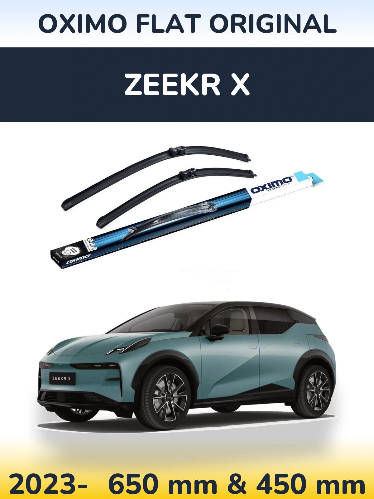 Комплект передних дворников Oximo Flat Original 650 & 450 мм для Zeekr X 2023-2026
