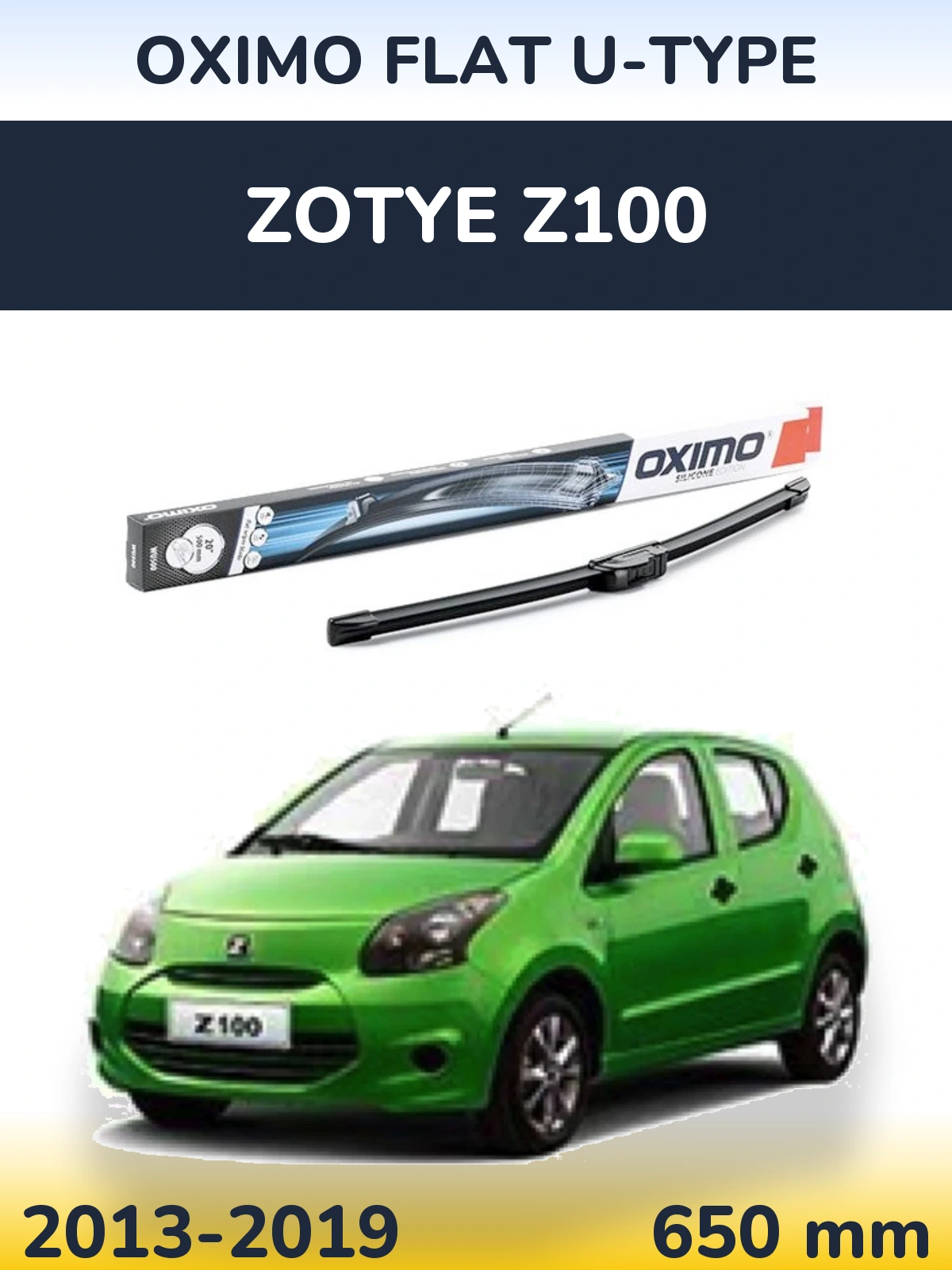 Przednia wycieraczka Oximo Flat U-type 650 mm do Zotye Z100 2013-2019