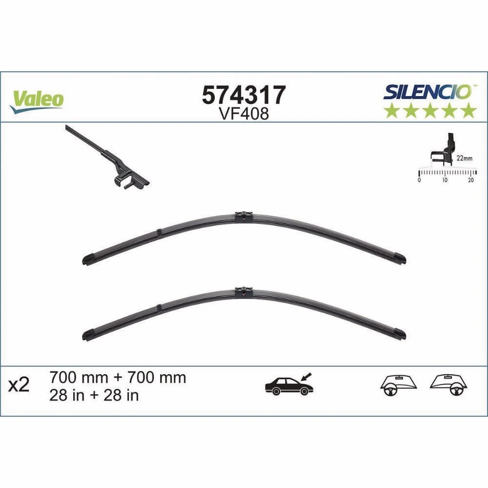 Wycieraczki Valeo Silencio Flat do Volkswagen Golf Plus