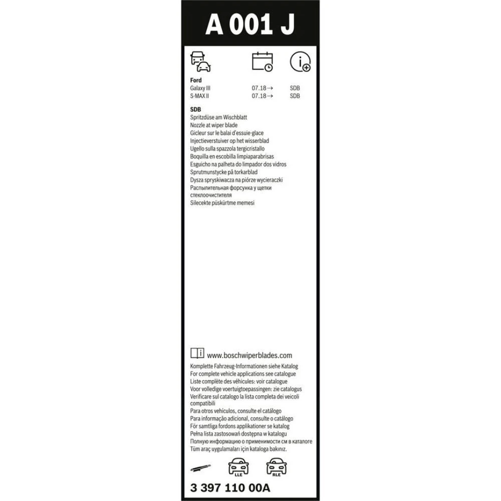 Komplet przednich wycieraczek BOSCH AeroTwin 725 & 725 mm do Ford S-MAX 2 2018-2026