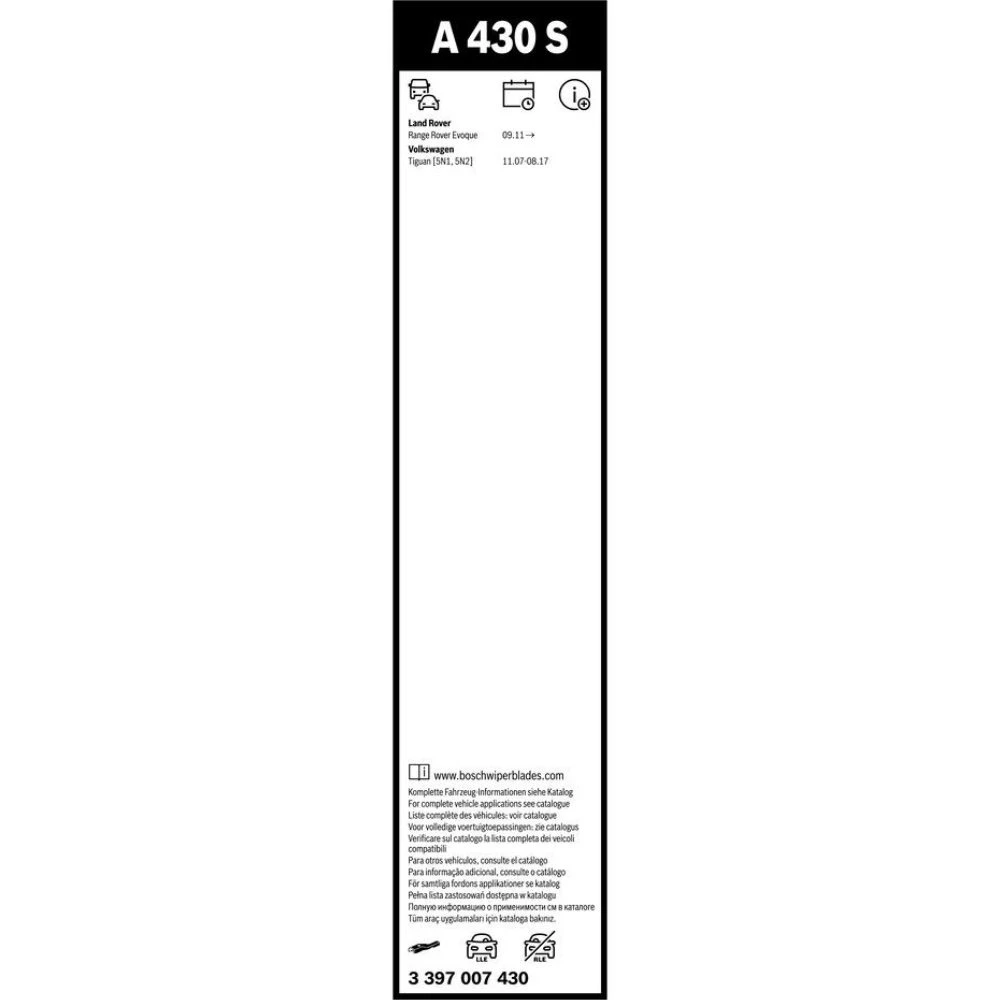Komplet przednich wycieraczek BOSCH AeroTwin 600 & 530 mm do Range Rover Evoque 2011-2018