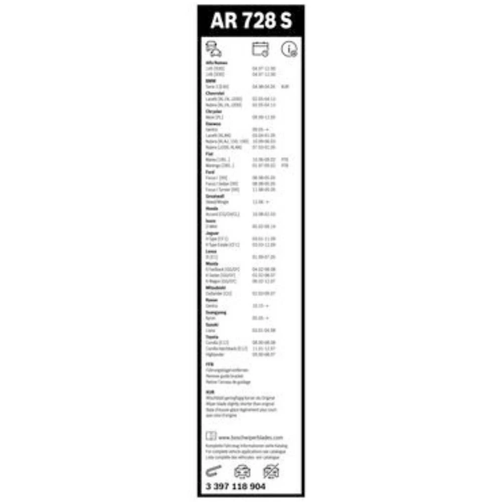 Komplet przednich wycieraczek BOSCH AeroTwin 550 & 475 mm do FAW B70 2010-2026