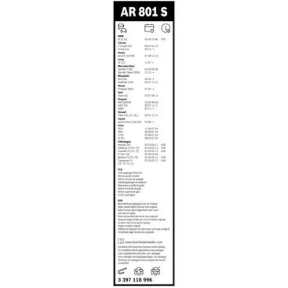 Komplet przednich wycieraczek BOSCH AeroTwin 600 & 530 mm do SAAB 9-5 2010-2012