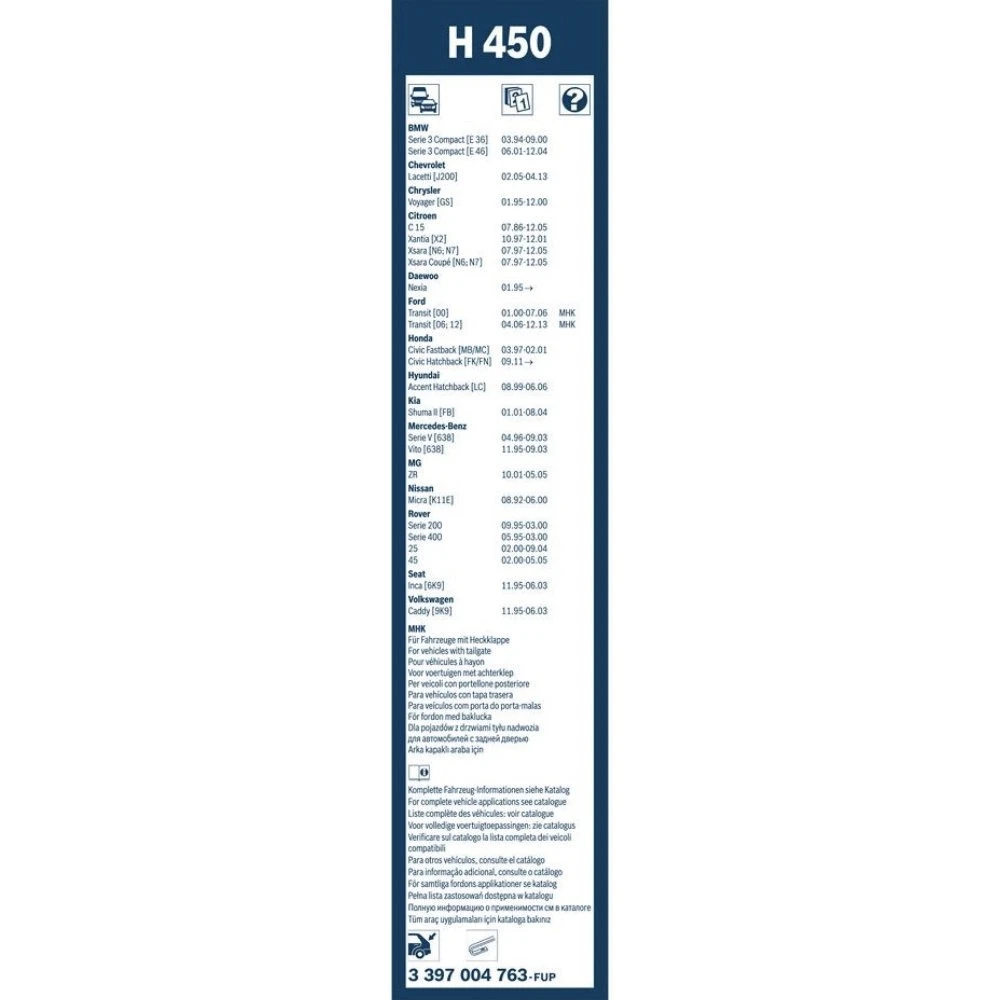 Tylna wycieraczka BOSCH Rear 450 mm do Chrysler Voyager 1995-2000