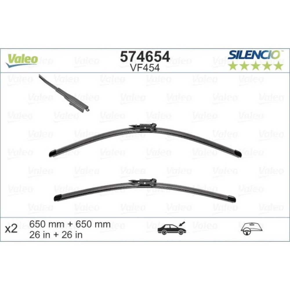 Wiper blades Valeo Silencio Flat for SEAT Leon