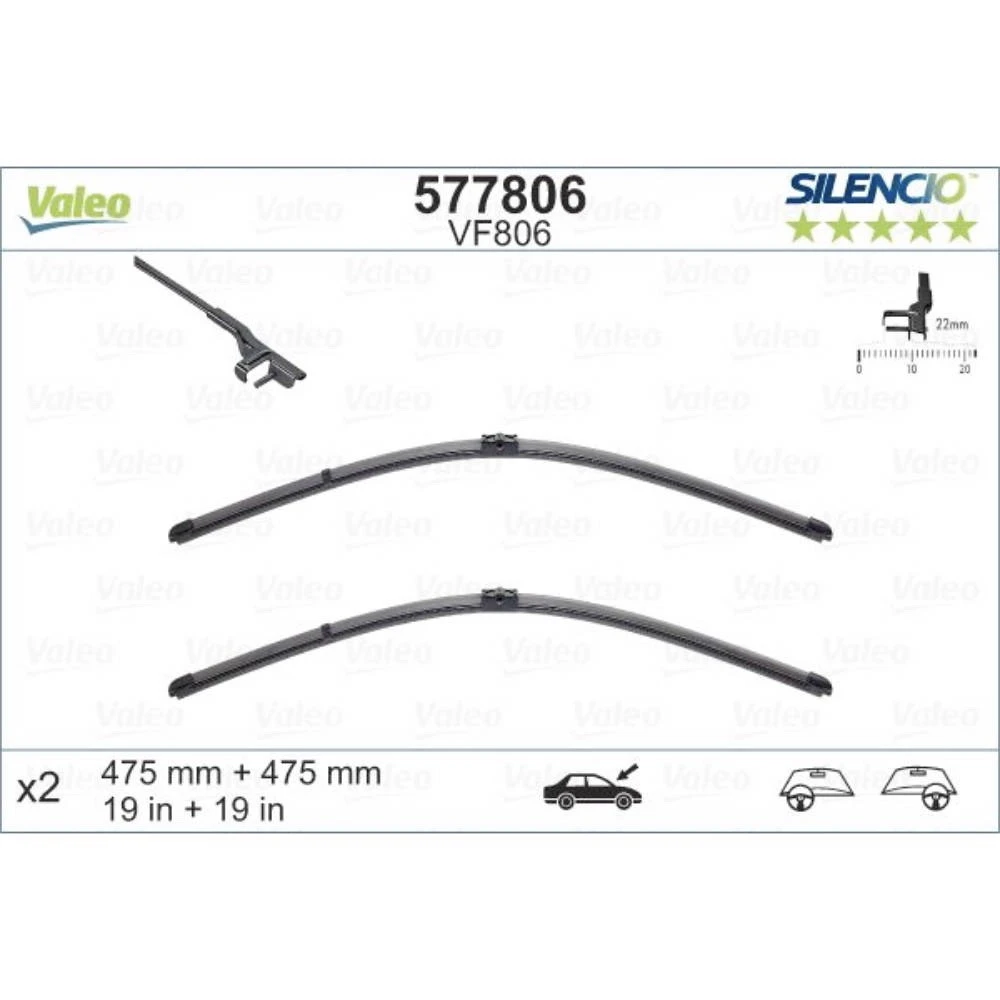 Wycieraczki Valeo Silencio Flat do Volkswagen Lupo