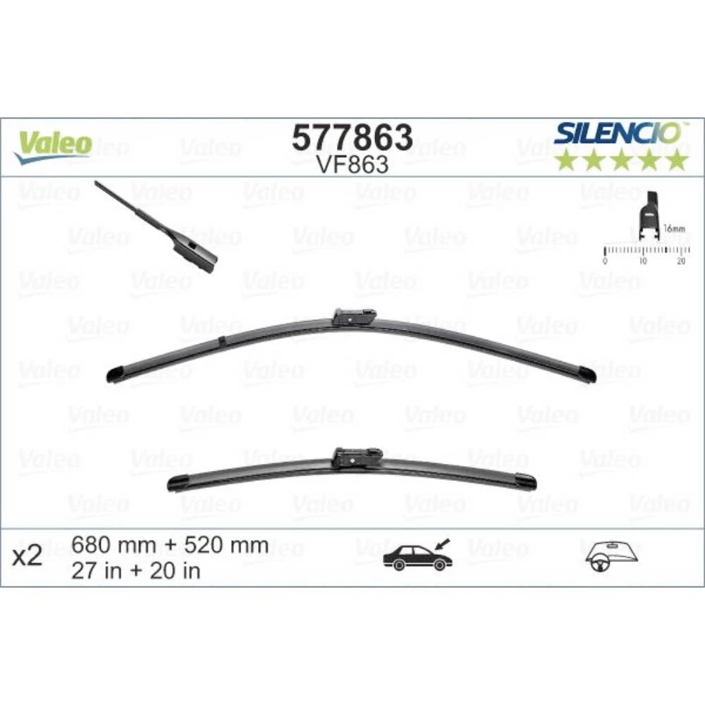 Wycieraczki Valeo Silencio Flat do Bentley Bentayga
